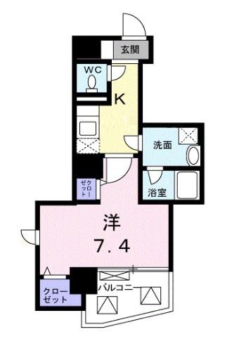 エテルナーレ浦和常盤(1K/4階)の間取り写真
