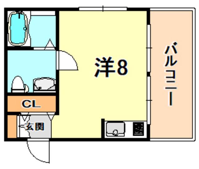 エスポワール六甲(ワンルーム/5階)の間取り写真