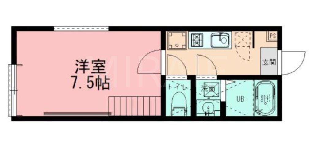 ベルメール(1K/2階)の間取り写真