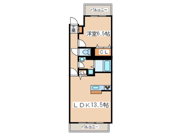 クルベルク(1LDK/1階)の間取り写真