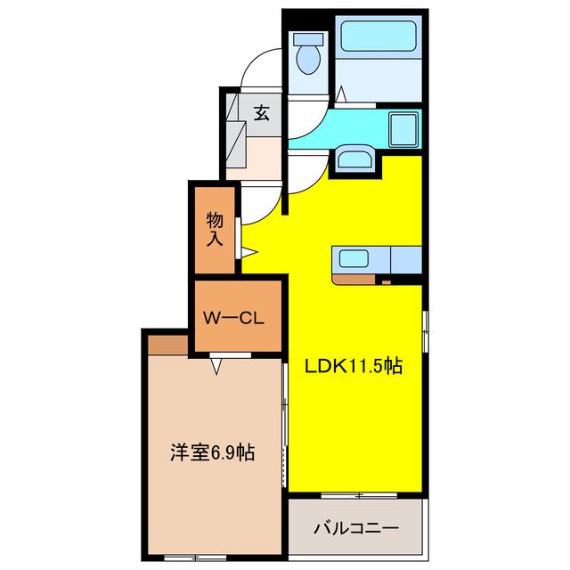 ウェルコナン II(1LDK/1階)の間取り写真