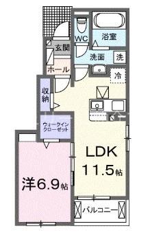 カノープス(1LDK/1階)の間取り写真
