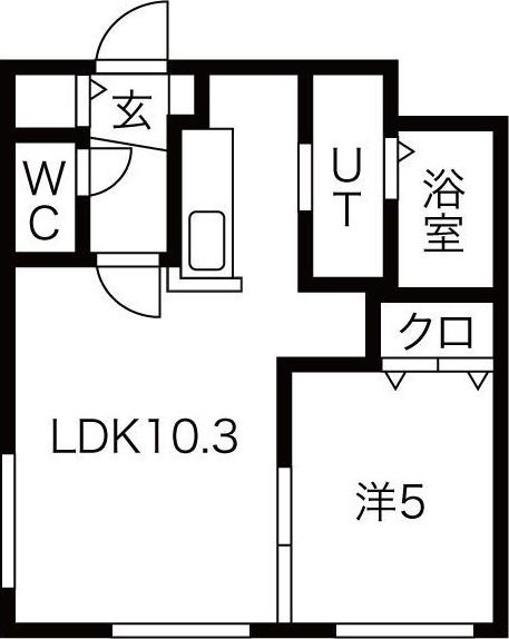 アルファー豊平(1LDK/3階)の間取り写真