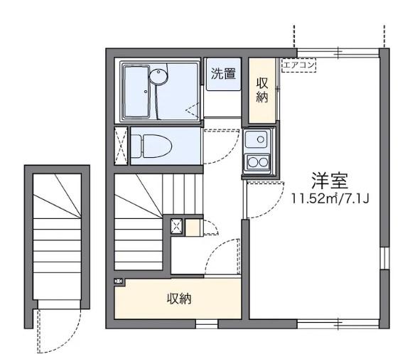 レオネクストKIKUSHI(1K/2階)の間取り写真