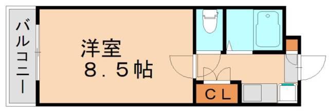 コンドミニアム青山(1K/2階)の間取り写真