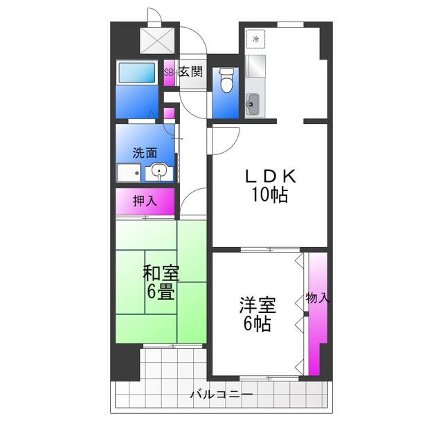 エスペランサ41(2LDK/8階)の間取り写真