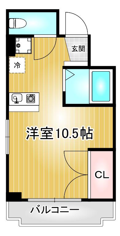 URBAN HEIGHTS立花(ワンルーム/6階)の間取り写真