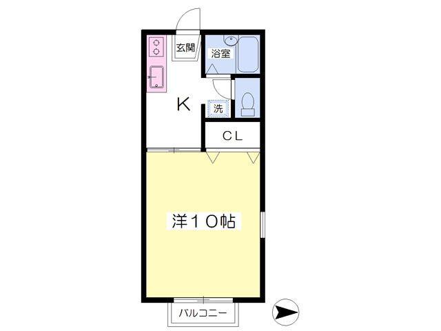 リヴェールA(1K/2階)の間取り写真