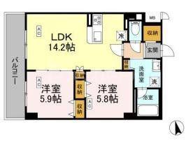 カスタリア西船橋II(2LDK/4階)の間取り写真