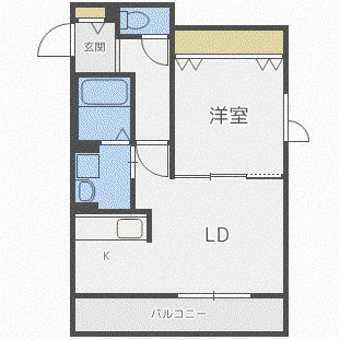 ARIES 35(1LDK/4階)の間取り写真
