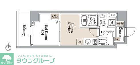 グランカーサ住吉III(1LDK/7階)の間取り写真