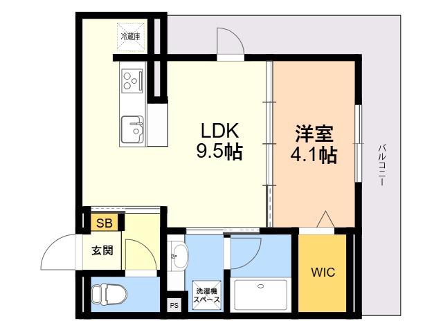D-ROOMサンライズ A棟(1LDK/2階)の間取り写真
