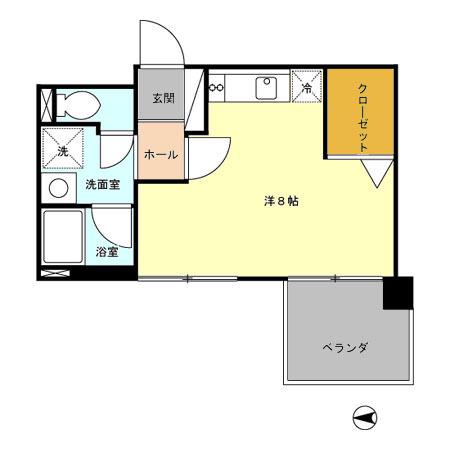ブランネージュおおはし(ワンルーム/3階)の間取り写真