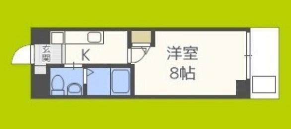 Mプラザ緑橋(1K/6階)の間取り写真