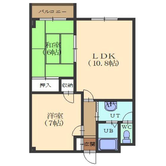 第3信勢ビル(2LDK/5階)の間取り写真