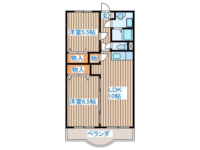 グランデュール原町(2LDK/3階)の間取り写真