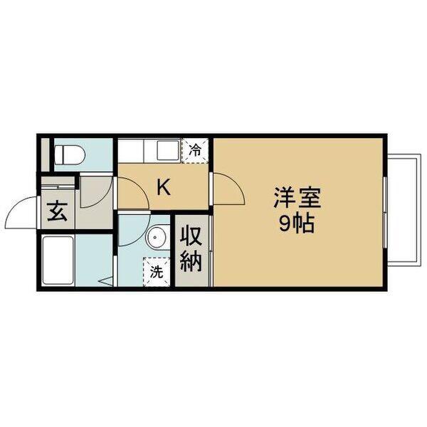 パストラーレ(1K/2階)の間取り写真