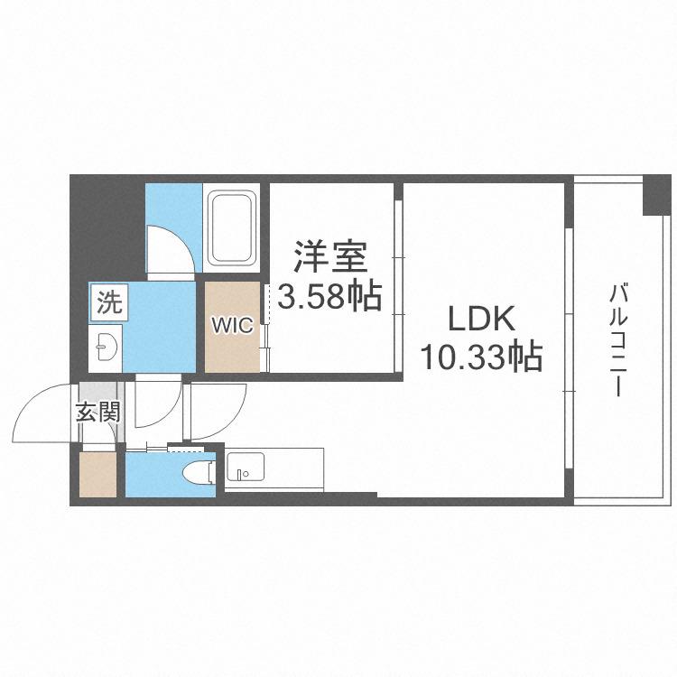 プレジオ弁天町EURO(1LDK/7階)の間取り写真