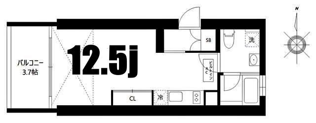 JR京浜東北線 鶴見駅 徒歩2分 9階建 築19年(ワンルーム/2階)の間取り写真