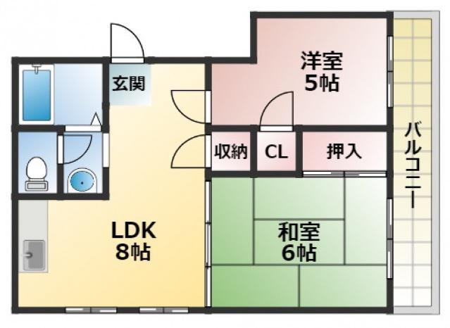 アロンディール諏訪(2LDK/3階)の間取り写真