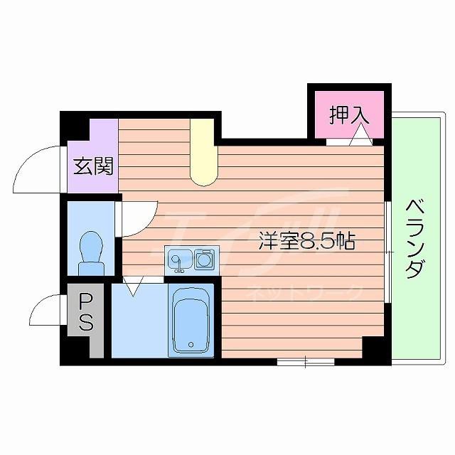 ノビリエール(1K/2階)の間取り写真