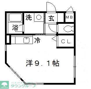じゅりん彩華(ワンルーム/1階)の間取り写真