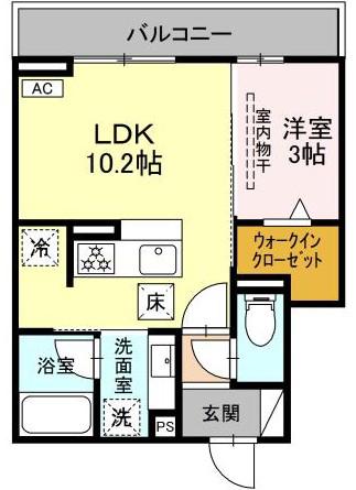 NOVELLA(1LDK/1階)の間取り写真