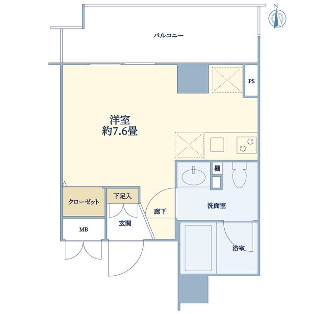 ダイナシティ西新宿(ワンルーム/12階)の間取り写真