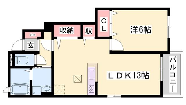 ベル アンジュII(1LDK/1階)の間取り写真