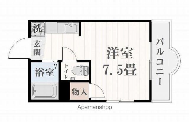 パステルイン下荒田(ワンルーム/4階)の間取り写真