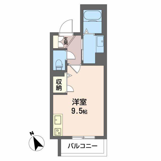 ミュール 鴻(ワンルーム/2階)の間取り写真