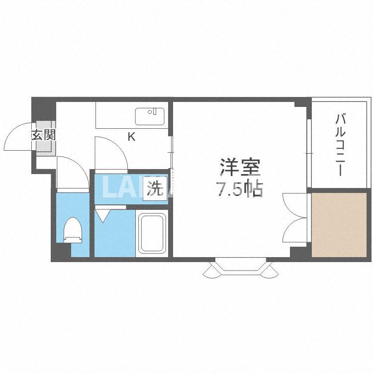 メルヴェーユ(1K/5階)の間取り写真