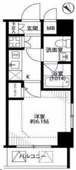 プレール・ドゥーク銀座イーストII(1K/10階)の間取り写真