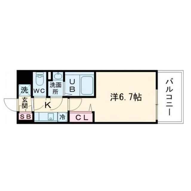 ALIVIS福島海老江(1K/3階)の間取り写真