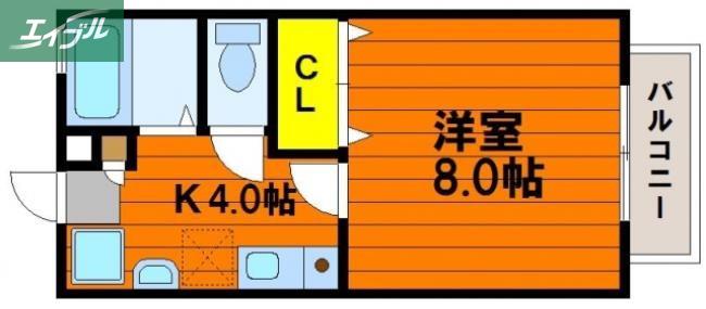 サンパティークA(1K/1階)の間取り写真