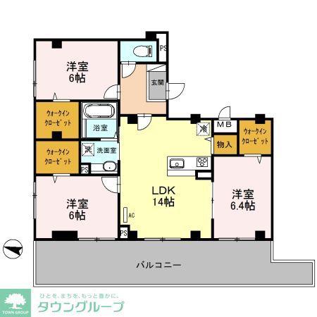エクセレントヒルズ(3LDK/5階)の間取り写真