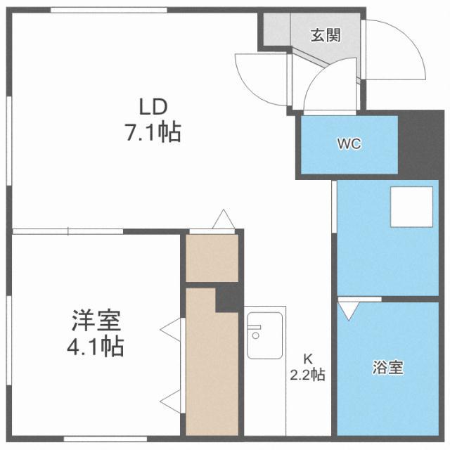 COLORE N15W1 コローレN15W1(1LDK/1階)の間取り写真