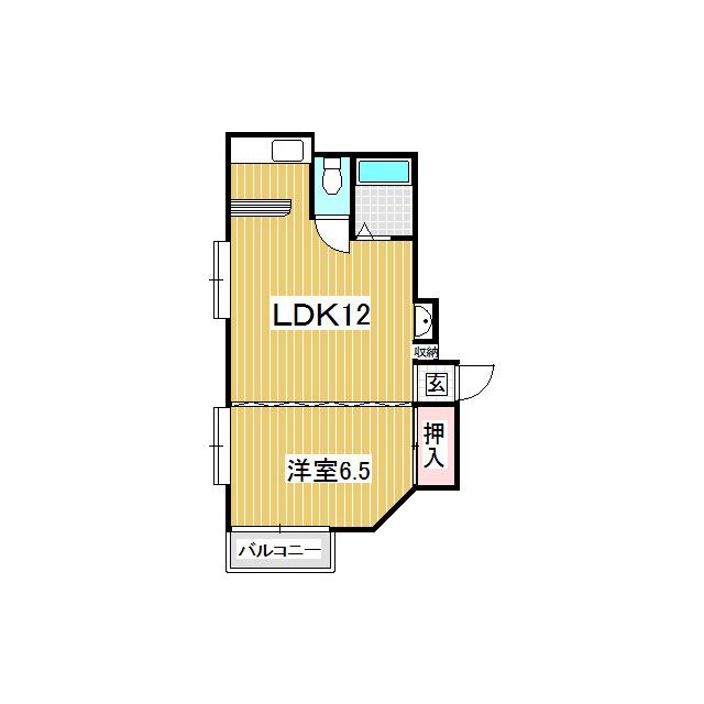 ファインステージ坪井(1LDK/2階)の間取り写真