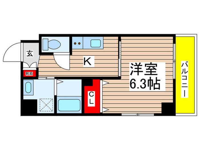 THE RESIDENCE船橋(1K/4階)の間取り写真