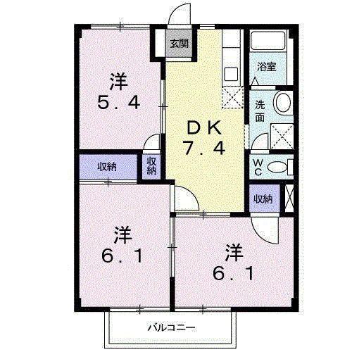 ニューシティ志げA(3DK/2階)の間取り写真