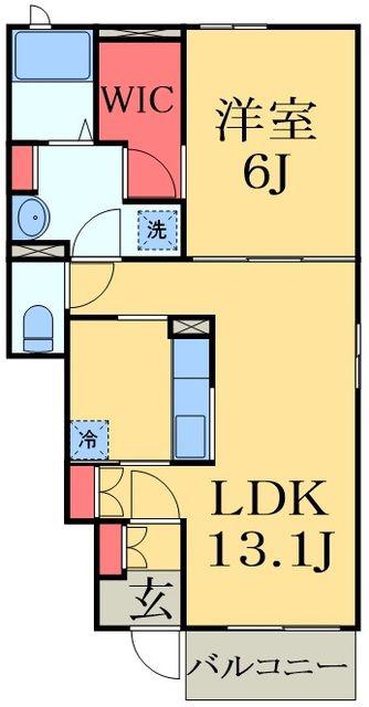 エスポワールⅢ(1LDK/1階)の間取り写真