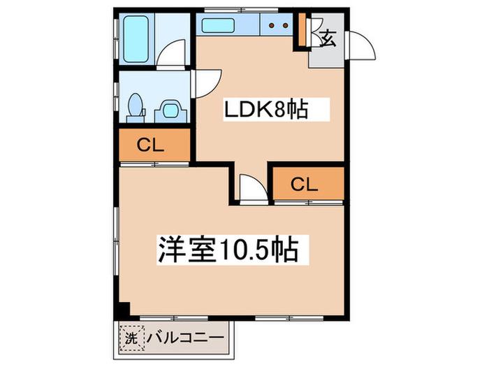 グリーンマンション(1LDK/1階)の間取り写真