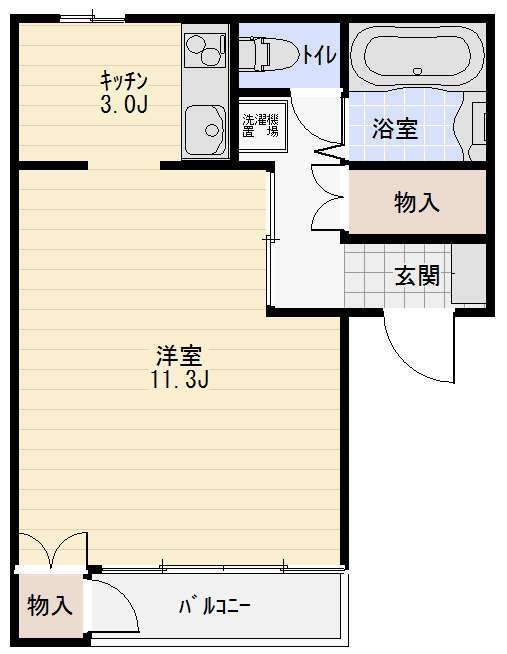 JR東北本線 岩手飯岡駅 徒歩20分 2階建 築36年(1K/1階)の間取り写真