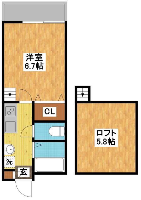 MODERN PALAZZO 文教東(1K/2階)の間取り写真