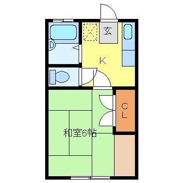 児玉コーポ(1K/1階)の間取り写真
