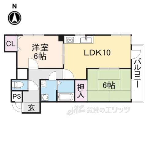 A BIL 2(2LDK/6階)の間取り写真