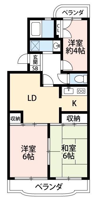 パールメゾン鏑木(3LDK/2階)の間取り写真