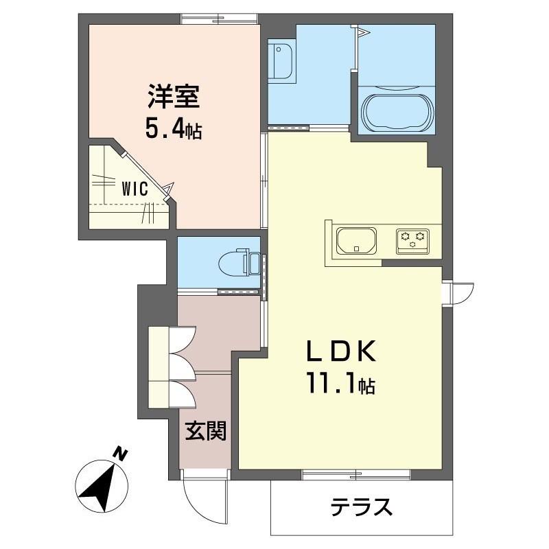 メゾン シャルール(1LDK/1階)の間取り写真