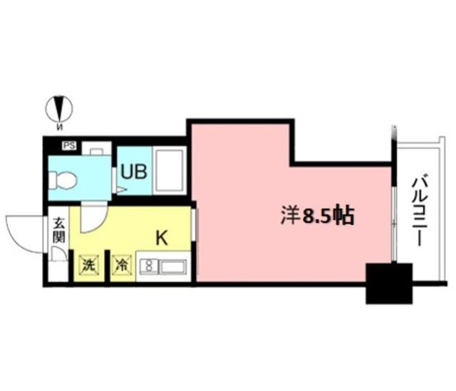 グランパルテ(1K/6階)の間取り写真