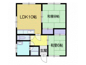 クローバー(2LDK/2階)の間取り写真